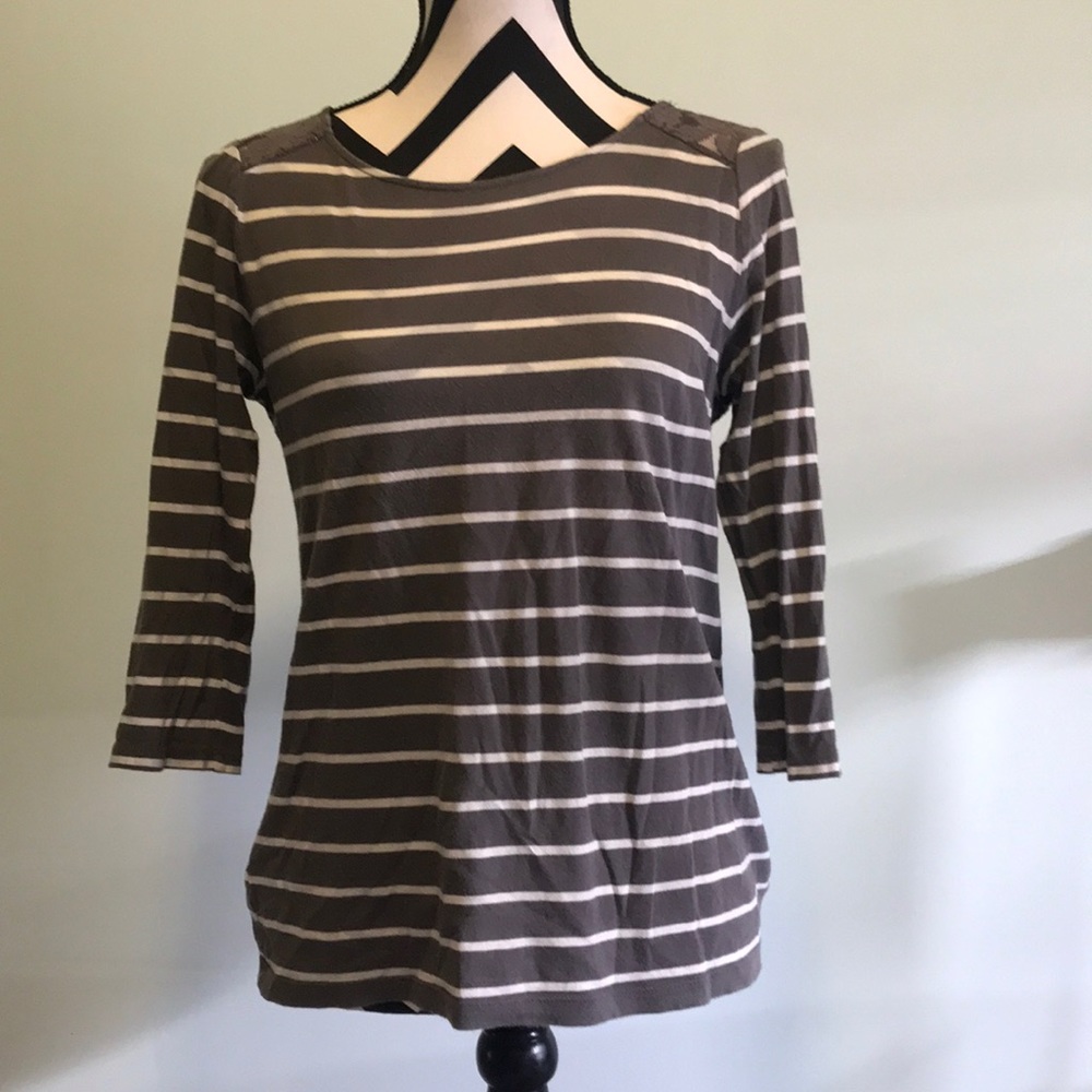 Loft women’s striped 3/4 sleeve shirt